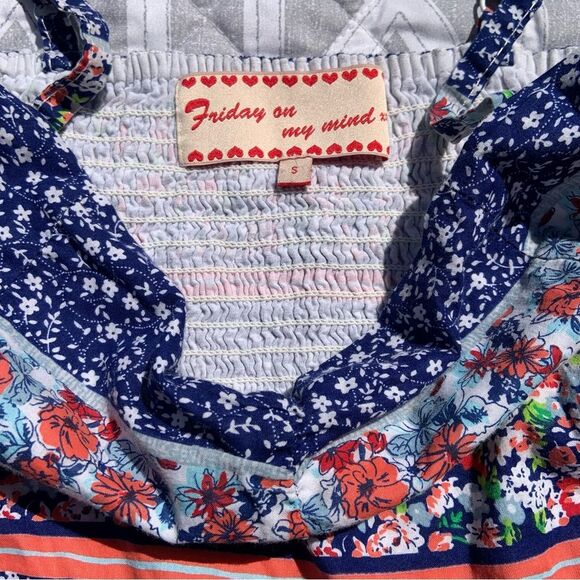 Sz Small ModCloth Blue and Red Americana Paisley Dress - Picture 3 of 7